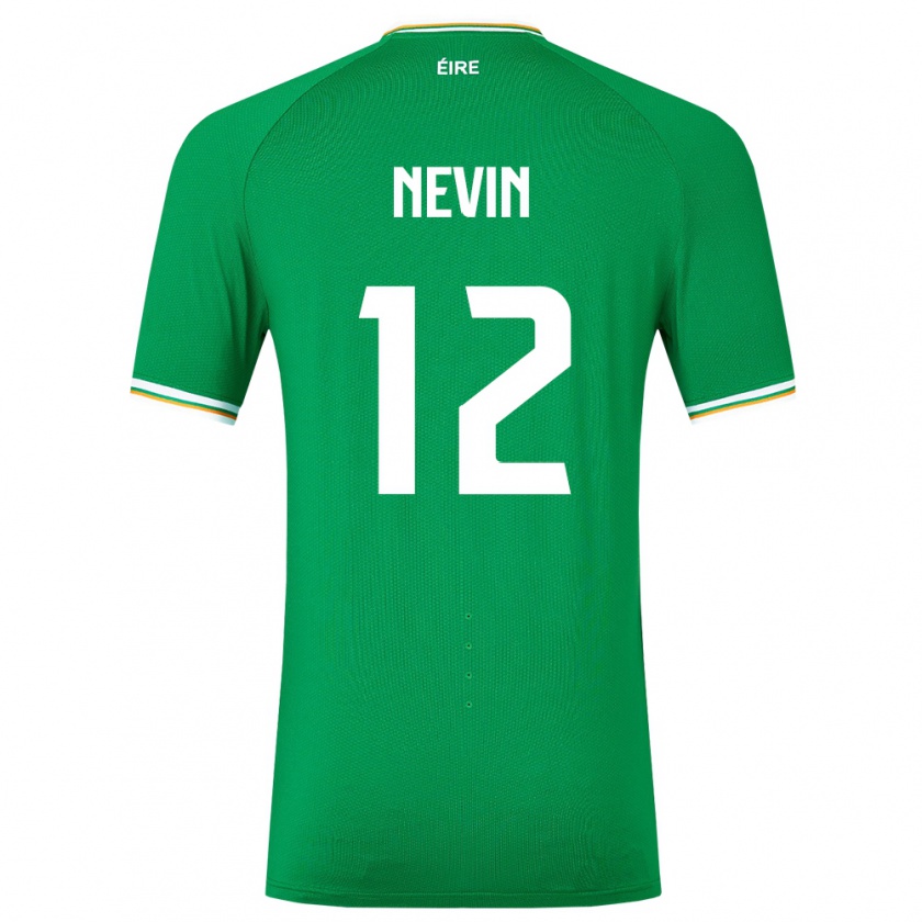 Kandiny Bambino Maglia Irlanda Harry Nevin #12 Verde Kit Gara Home 24-26 Maglietta