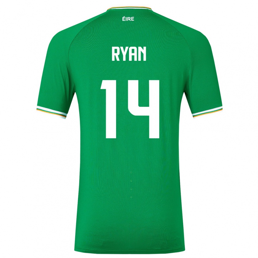 Kandiny Kinderen Ierland John Ryan #14 Groente Thuisshirt Thuistenue 24-26 T-Shirt België