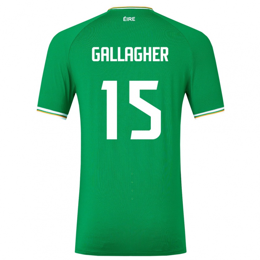 Kandiny Kinderen Ierland Oisín Gallagher #15 Groente Thuisshirt Thuistenue 24-26 T-Shirt België