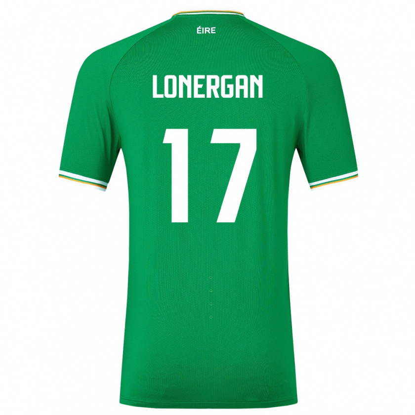 Kandiny Niño Camiseta Irlanda Tom Lonergan #17 Verde 1ª Equipación 24-26 La Camisa