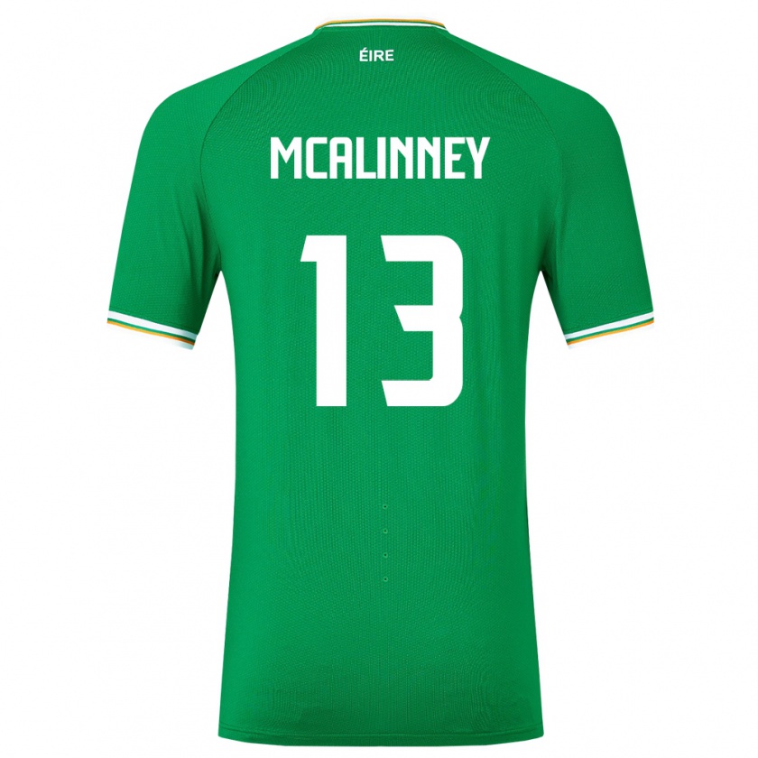 Kandinyキッズアイルランド島Liam Mcalinney#13緑ホームシャツ24-26ジャージーユニフォーム