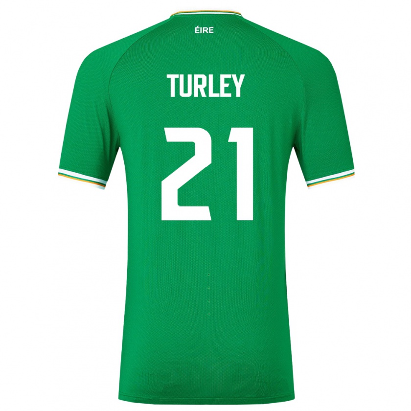 Kandiny Kinder Irische Freddie Turley #21 Grün Heimtrikot Trikot 24-26 T-Shirt Österreich