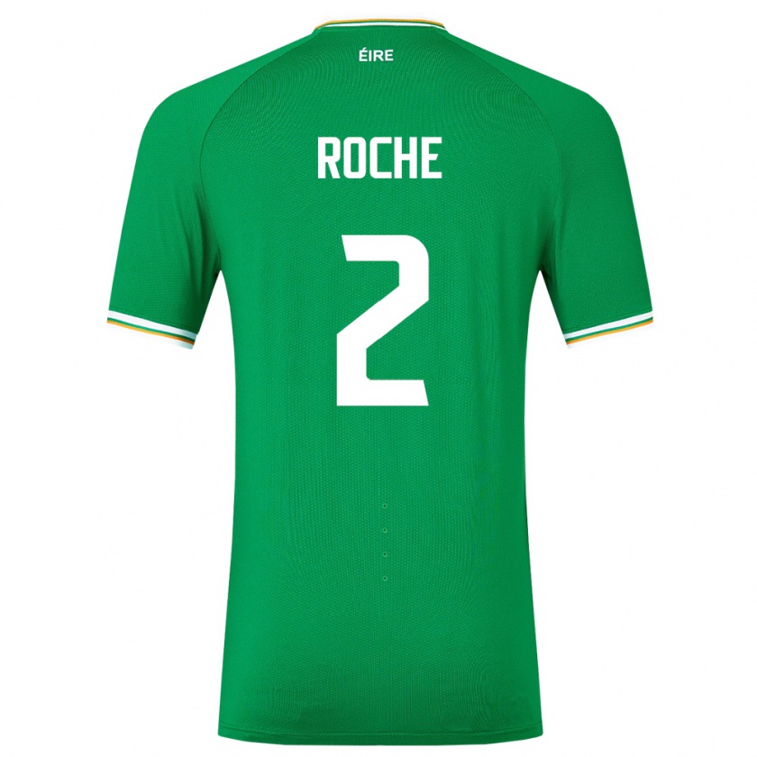 Kandiny Niño Camiseta Irlanda James Roche #2 Verde 1ª Equipación 24-26 La Camisa