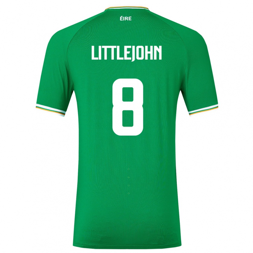 Kandiny Niño Camiseta Irlanda Ruesha Littlejohn #8 Verde 1ª Equipación 24-26 La Camisa