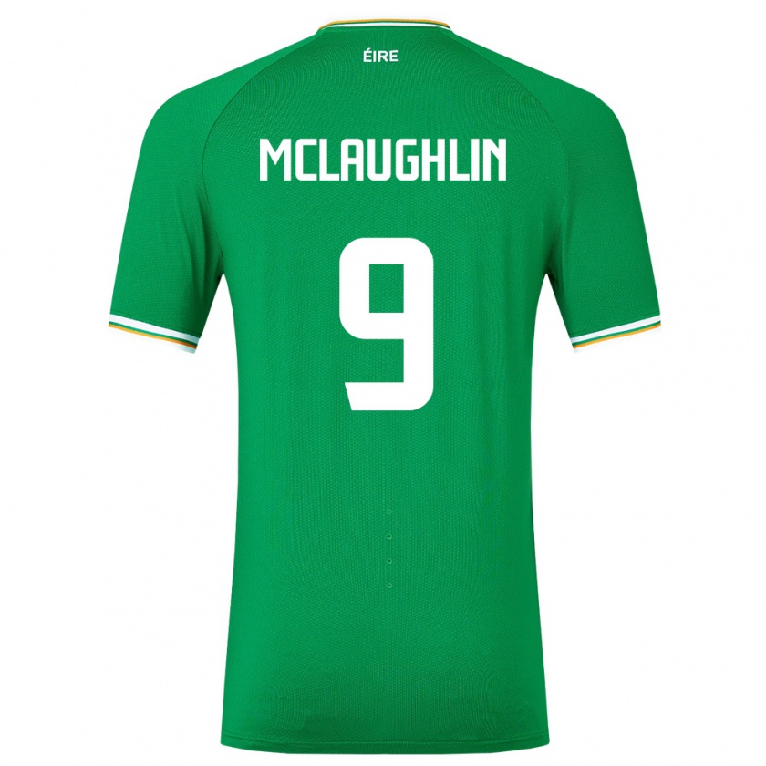 Kandiny Bambino Maglia Irlanda Erin Mclaughlin #9 Verde Kit Gara Home 24-26 Maglietta