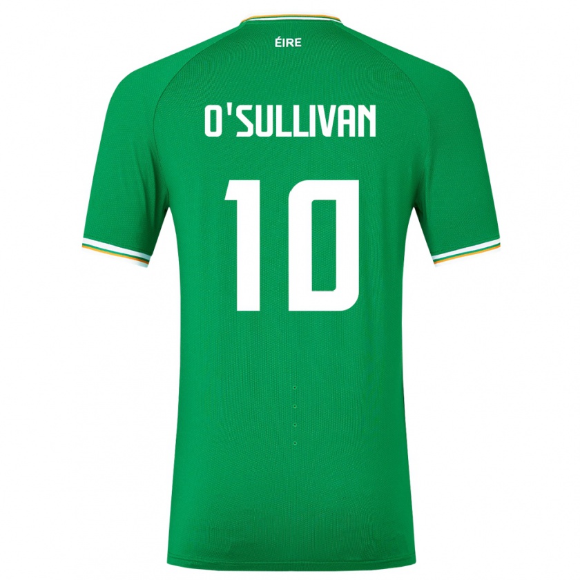 Kandiny Bambino Maglia Irlanda Denise O'sullivan #10 Verde Kit Gara Home 24-26 Maglietta