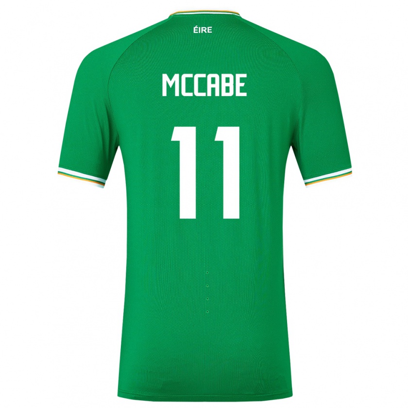 Kandiny Niño Camiseta Irlanda Katie Mccabe #11 Verde 1ª Equipación 24-26 La Camisa