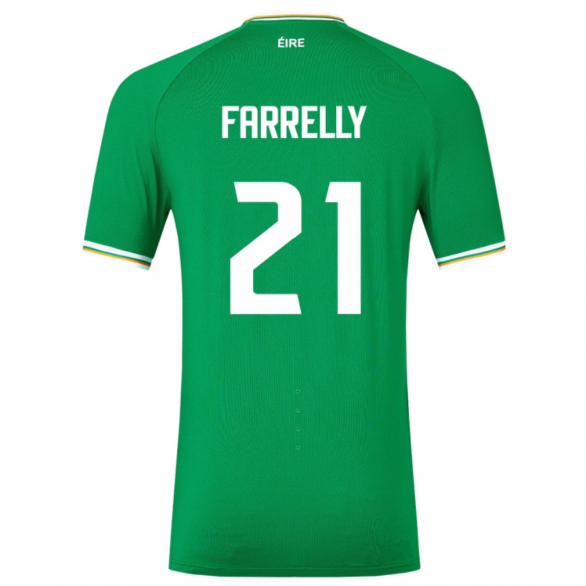 Kandiny Niño Camiseta Irlanda Sinead Farrelly #21 Verde 1ª Equipación 24-26 La Camisa