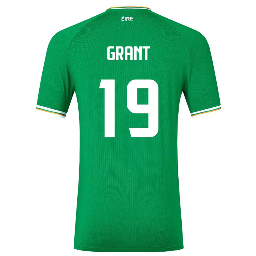 Kandiny Niño Camiseta Irlanda Ciara Grant #19 Verde 1ª Equipación 24-26 La Camisa