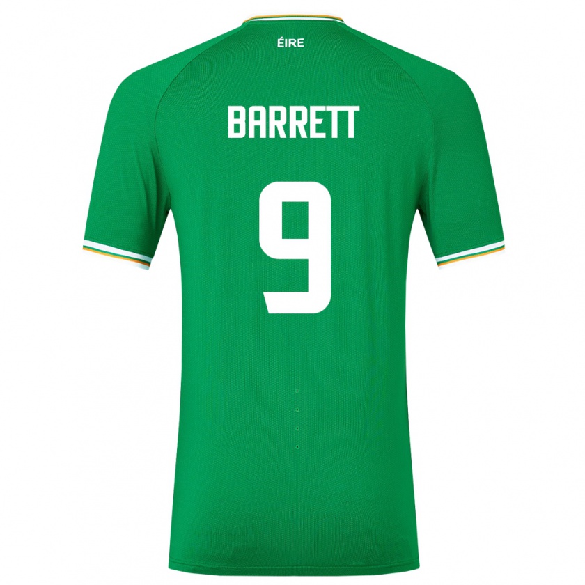 Kandiny Niño Camiseta Irlanda Amber Barrett #9 Verde 1ª Equipación 24-26 La Camisa