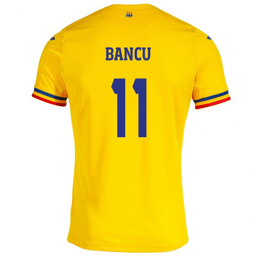 Kandiny Bambino Maglia Romania Nicuşor Bancu #11 Giallo Kit Gara Home 24-26 Maglietta