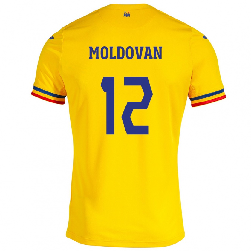 Kandiny Kinderen Roemenië Horaţiu Moldovan #12 Geel Thuisshirt Thuistenue 24-26 T-Shirt