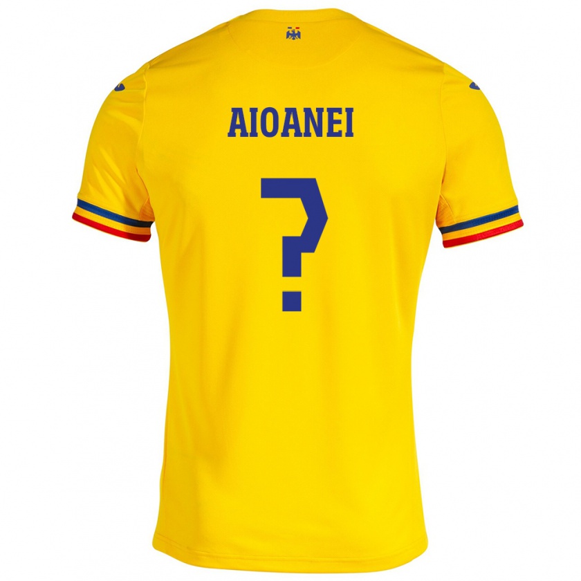 Kandiny Niño Camiseta Rumania Mario Aioanei #0 Amarillo 1ª Equipación 24-26 La Camisa México