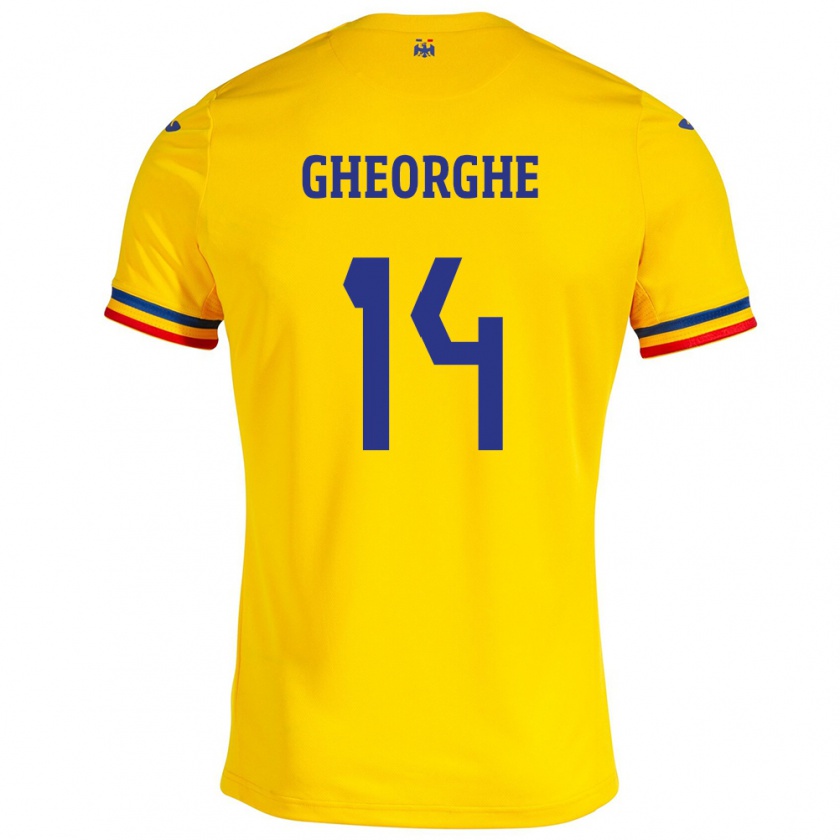 Kandiny Kinder Rumänische Costyn Gheorghe #14 Gelb Heimtrikot Trikot 24-26 T-Shirt Österreich