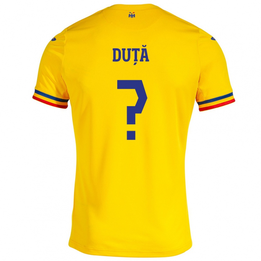 Kandiny Niño Camiseta Rumania Andrei Duță #0 Amarillo 1ª Equipación 24-26 La Camisa México