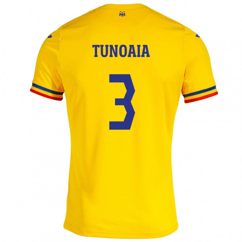 Kandiny Kinderen Roemenië Alexandra Tunoaia #3 Geel Thuisshirt Thuistenue 24-26 T-Shirt België