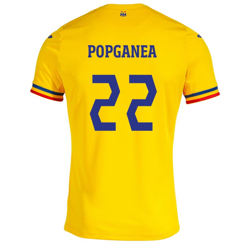 Kandiny Kinderen Roemenië Mirela Pop-Ganea #22 Geel Thuisshirt Thuistenue 24-26 T-Shirt België