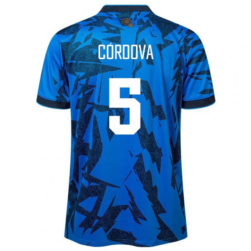 Kandiny Kinderen El Salvador Edwin Córdova #5 Blauw Thuisshirt Thuistenue 24-26 T-Shirt België