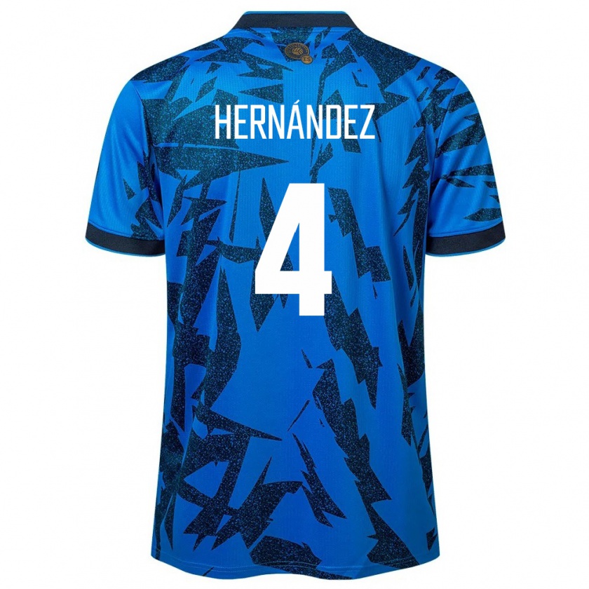 KandinyキッズエルサルバドルElaily Hernández#4青ホームシャツ24-26ジャージーユニフォーム