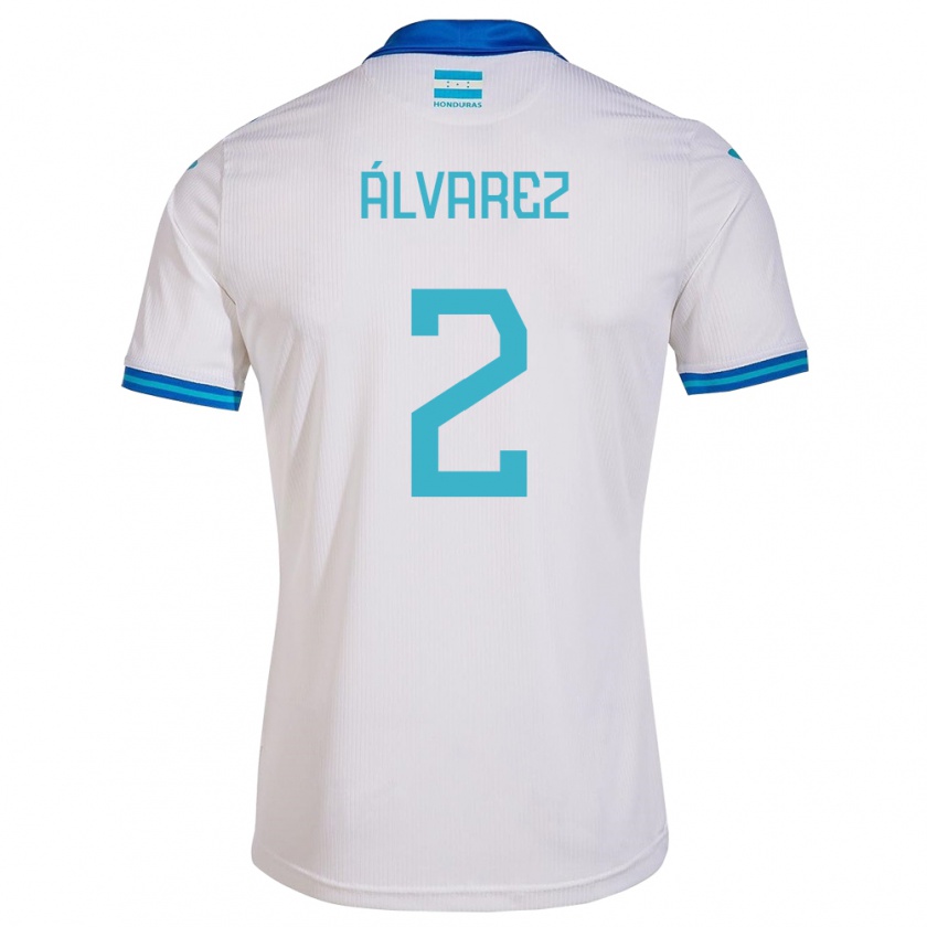 Kandiny Niño Camiseta Honduras Kevin Álvarez #2 Blanco 1ª Equipación 24-26 La Camisa México