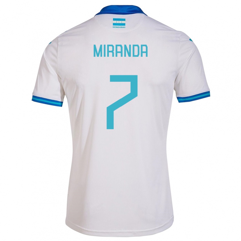 Kandiny Niño Camiseta Honduras Jeffry Miranda #7 Blanco 1ª Equipación 24-26 La Camisa