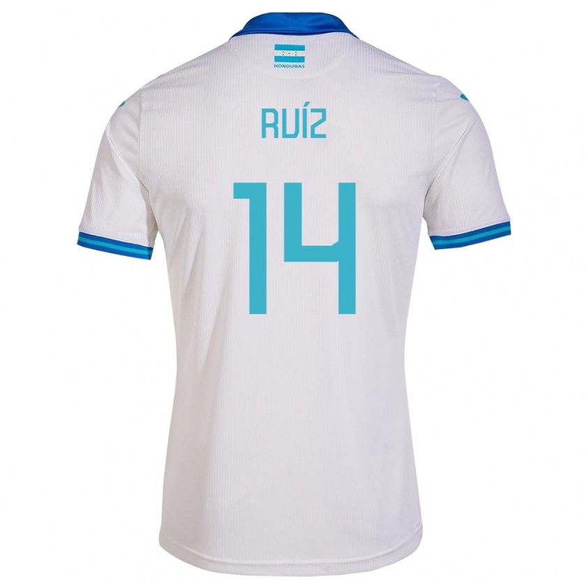 Kandiny Niño Camiseta Honduras David Ruíz #14 Blanco 1ª Equipación 24-26 La Camisa