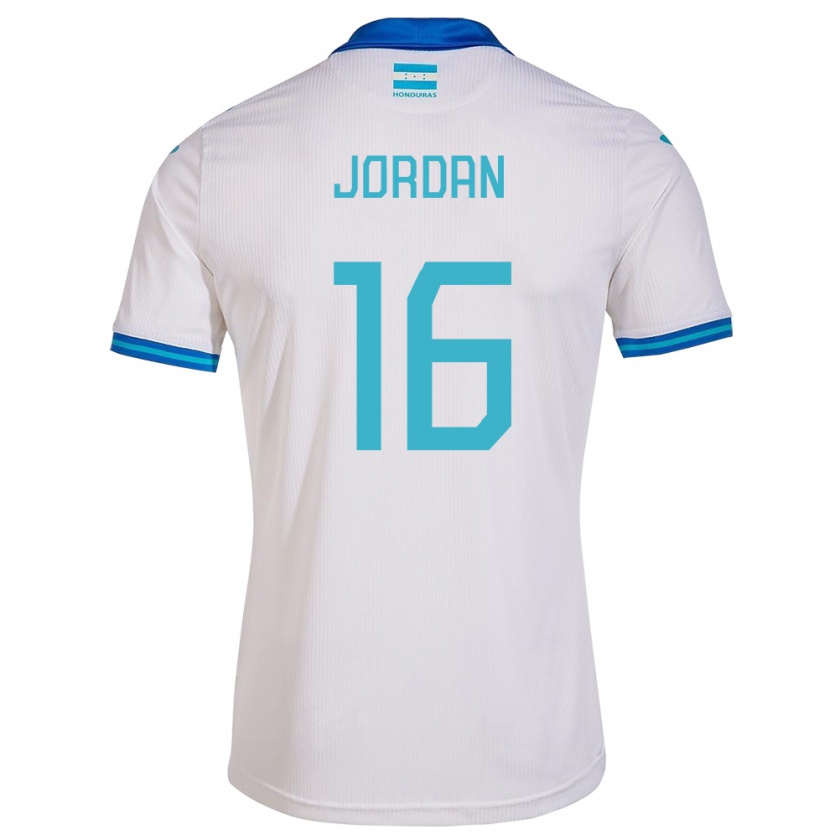 Kandiny Niño Camiseta Honduras Jordan García #16 Blanco 1ª Equipación 24-26 La Camisa