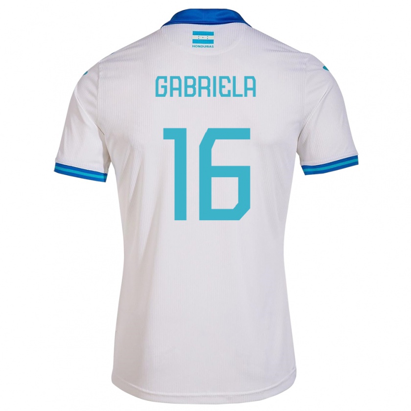 Kandiny Niño Camiseta Honduras Gabriela García #16 Blanco 1ª Equipación 24-26 La Camisa