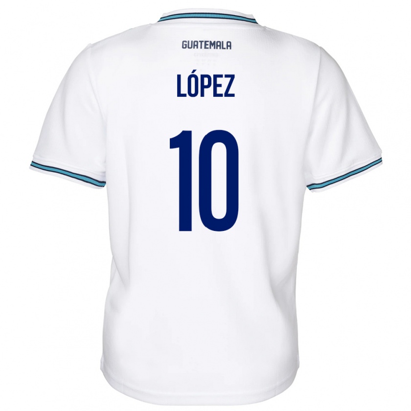 Kandiny Kinder Guatemala Antonio López #10 Weiß Heimtrikot Trikot 24-26 T-Shirt Österreich