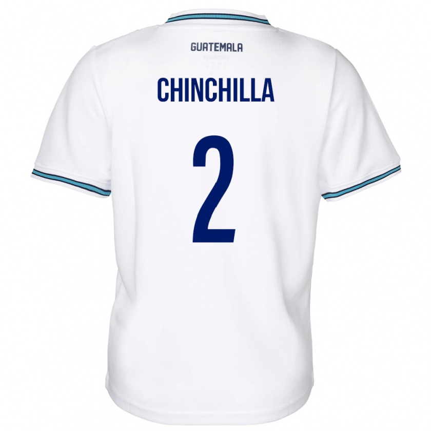 KandinyキッズグアテマラNicolás Chinchilla#2白ホームシャツ24-26ジャージーユニフォーム