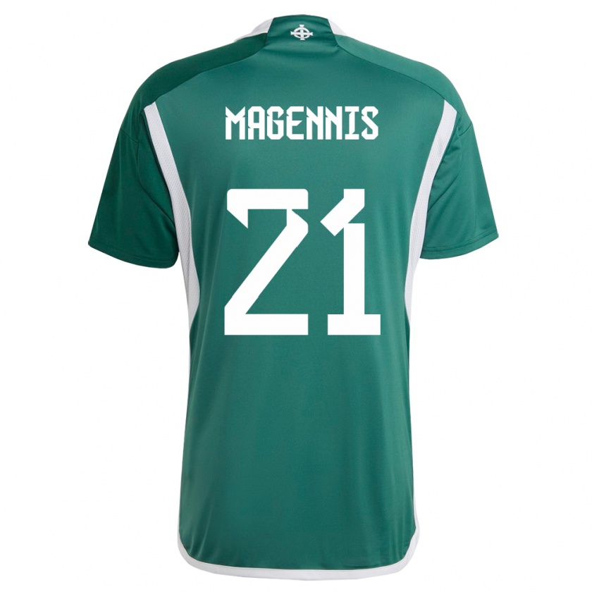 Kandiny Niño Camiseta Irlanda Del Norte Josh Magennis #21 Verde 1ª Equipación 24-26 La Camisa