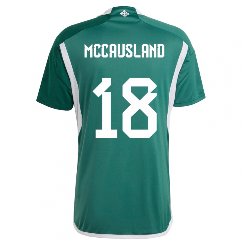 Kandiny Niño Camiseta Irlanda Del Norte Ross Mccausland #18 Verde 1ª Equipación 24-26 La Camisa