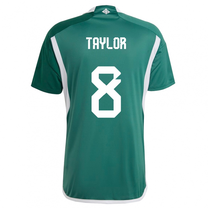 Kandiny Bambino Maglia Irlanda Del Nord Dale Taylor #8 Verde Kit Gara Home 24-26 Maglietta