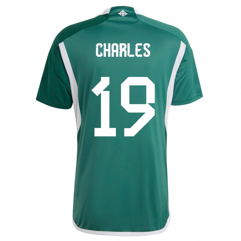 Kandiny Kinderen Noord-Ierland Shea Charles #19 Groente Thuisshirt Thuistenue 24-26 T-Shirt