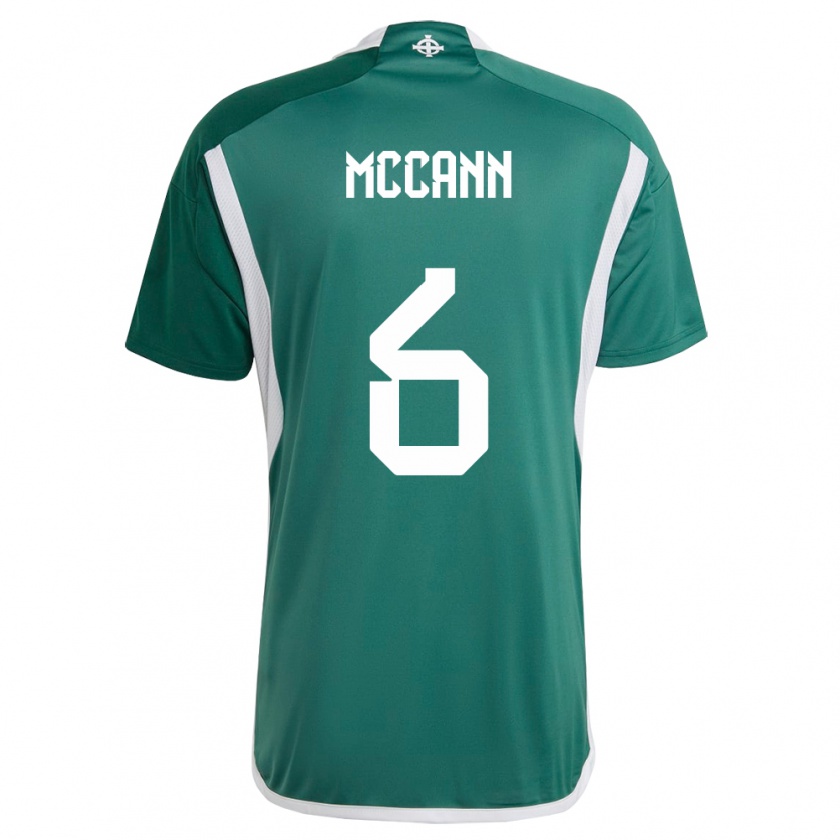 Kandiny Niño Camiseta Irlanda Del Norte Charlie Mccann #6 Verde 1ª Equipación 24-26 La Camisa