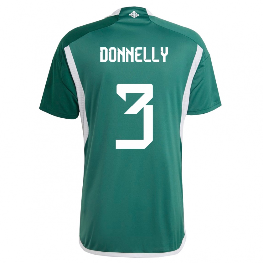 Kandiny Kinderen Noord-Ierland Aaron Donnelly #3 Groente Thuisshirt Thuistenue 24-26 T-Shirt