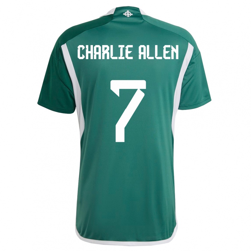 Kandiny Kinderen Noord-Ierland Charlie Allen #7 Groente Thuisshirt Thuistenue 24-26 T-Shirt België