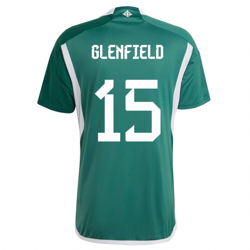 Kandiny Kinderen Noord-Ierland Sam Glenfield #15 Groente Thuisshirt Thuistenue 24-26 T-Shirt