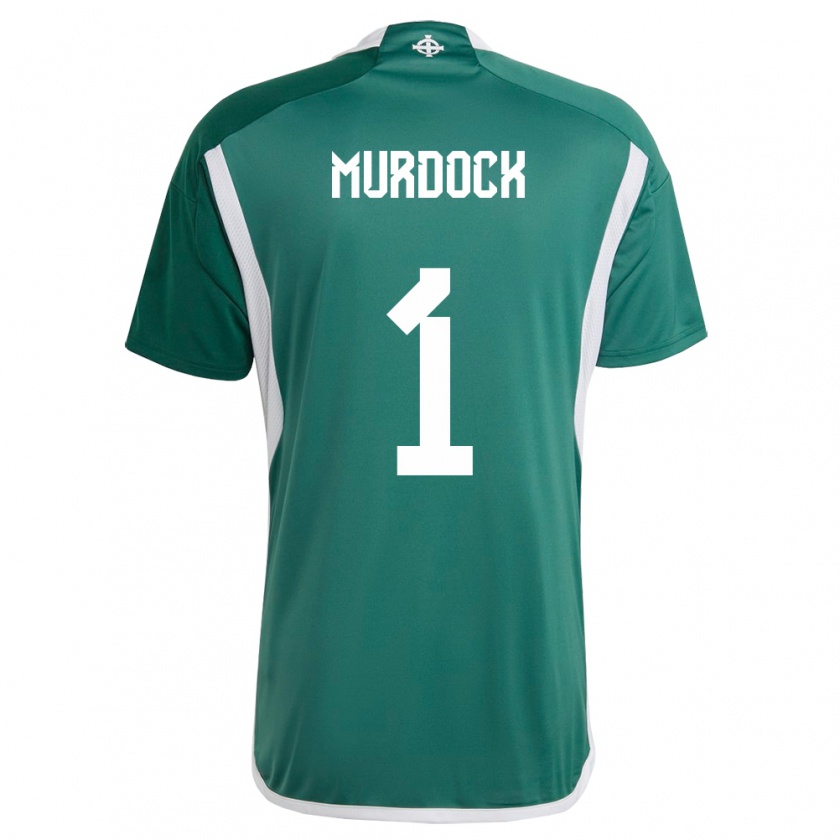 Kandinyキッズ北アイルランドWill Murdock#1緑ホームシャツ24-26ジャージーユニフォーム