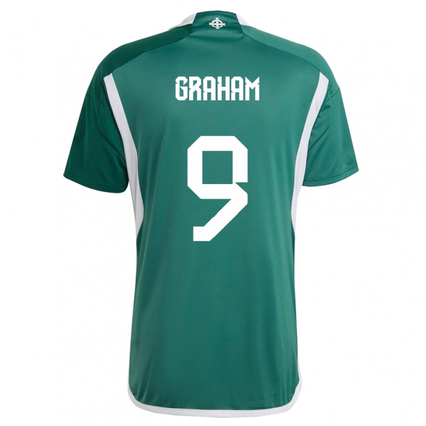 Kandiny Kinderen Noord-Ierland Braiden Graham #9 Groente Thuisshirt Thuistenue 24-26 T-Shirt