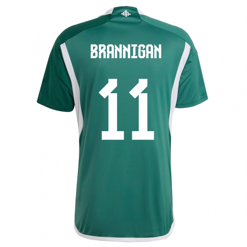 Kandiny Kinderen Noord-Ierland Cole Brannigan #11 Groente Thuisshirt Thuistenue 24-26 T-Shirt