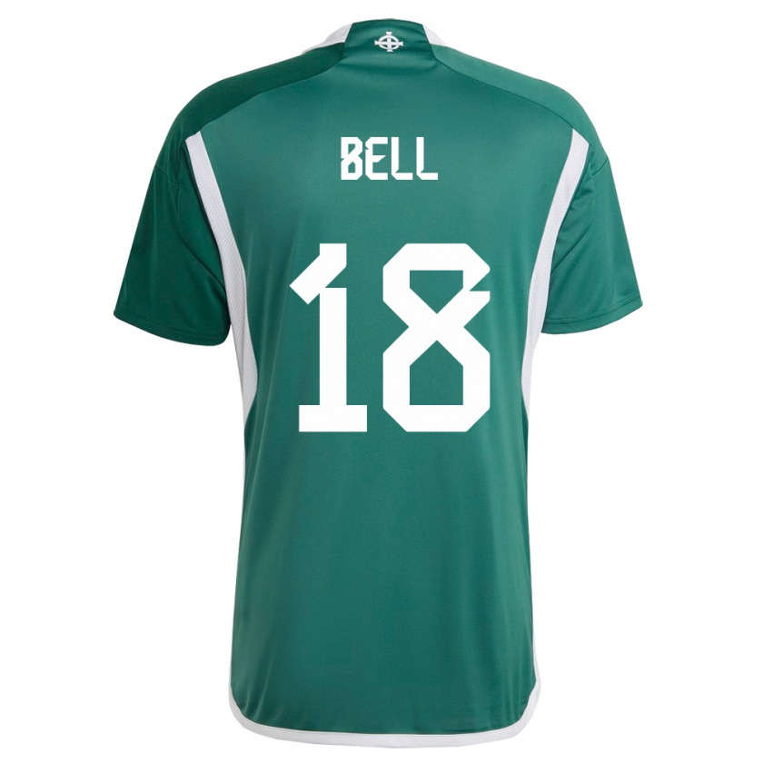 Kandiny Kinderen Noord-Ierland Megan Bell #18 Groente Thuisshirt Thuistenue 24-26 T-Shirt België