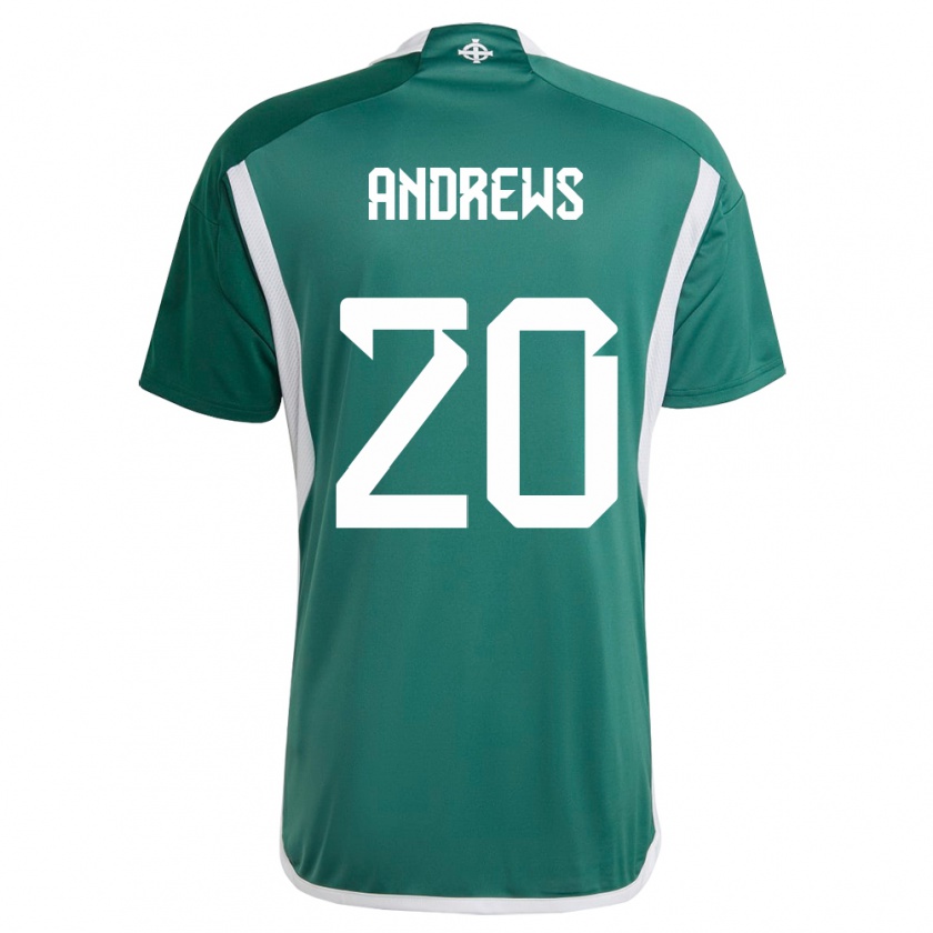 Kandiny Bambino Maglia Irlanda Del Nord Joely Andrews #20 Verde Kit Gara Home 24-26 Maglietta