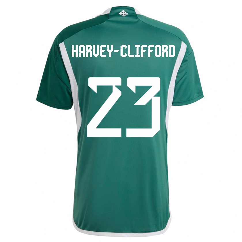 Kandiny Niño Camiseta Irlanda Del Norte Maddy Harvey-Clifford #23 Verde 1ª Equipación 24-26 La Camisa