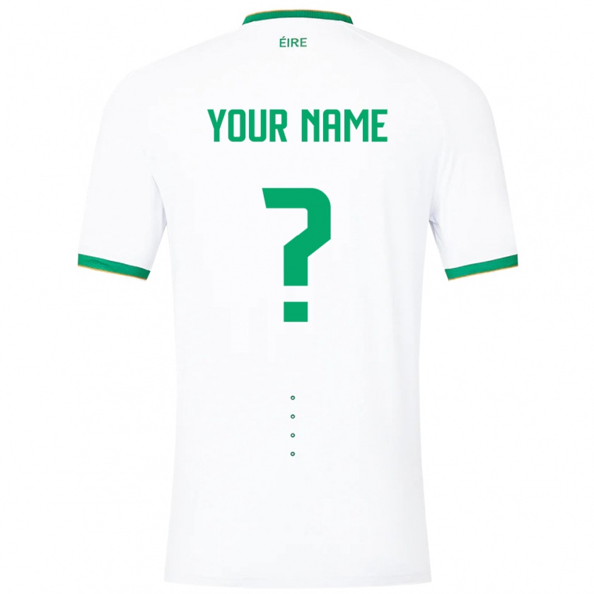 Kandiny Niño Camiseta Irlanda Su Nombre #0 Blanco 2ª Equipación 24-26 La Camisa