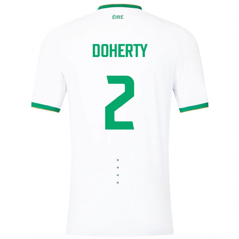 Kandiny Niño Camiseta Irlanda Matt Doherty #2 Blanco 2ª Equipación 24-26 La Camisa