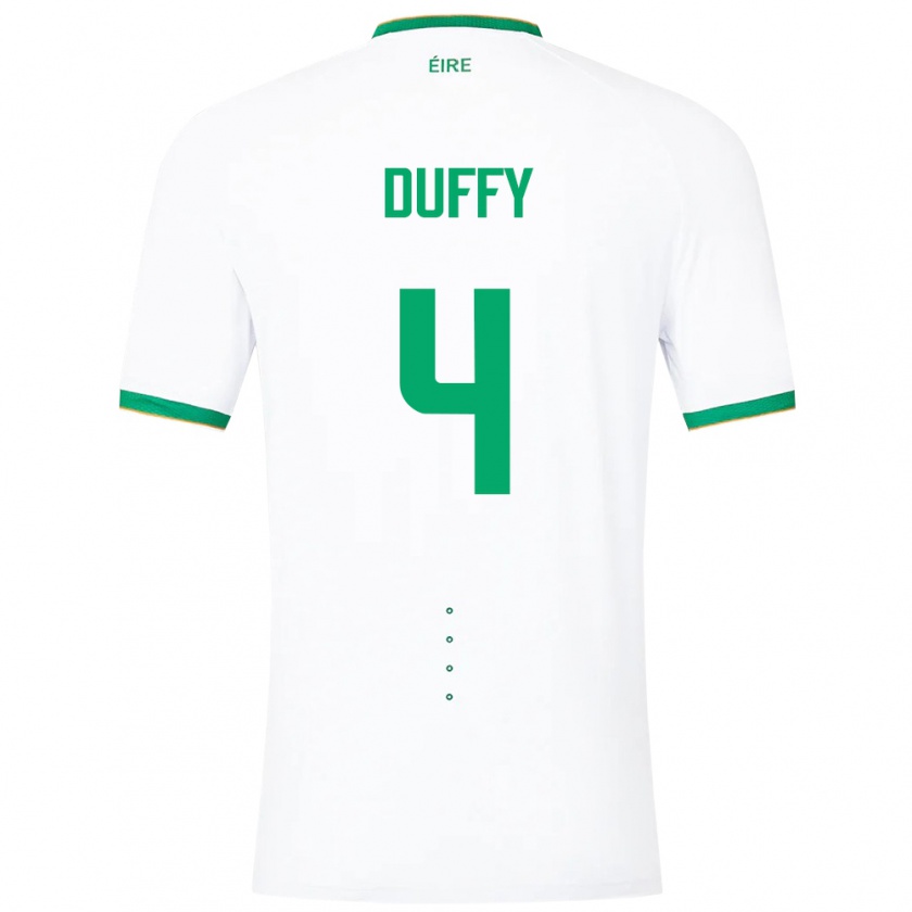 Kandiny Kinderen Ierland Shane Duffy #4 Wit Uitshirt Uittenue 24-26 T-Shirt