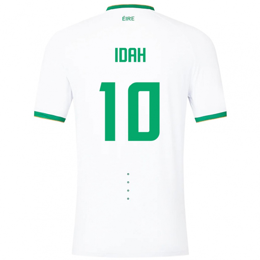 Kandiny Bambino Maglia Irlanda Adam Idah #10 Bianco Kit Gara Away 24-26 Maglietta