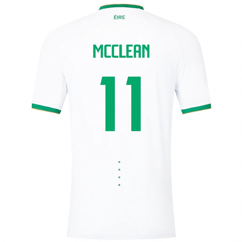 Kandiny Kinderen Ierland James Mcclean #11 Wit Uitshirt Uittenue 24-26 T-Shirt