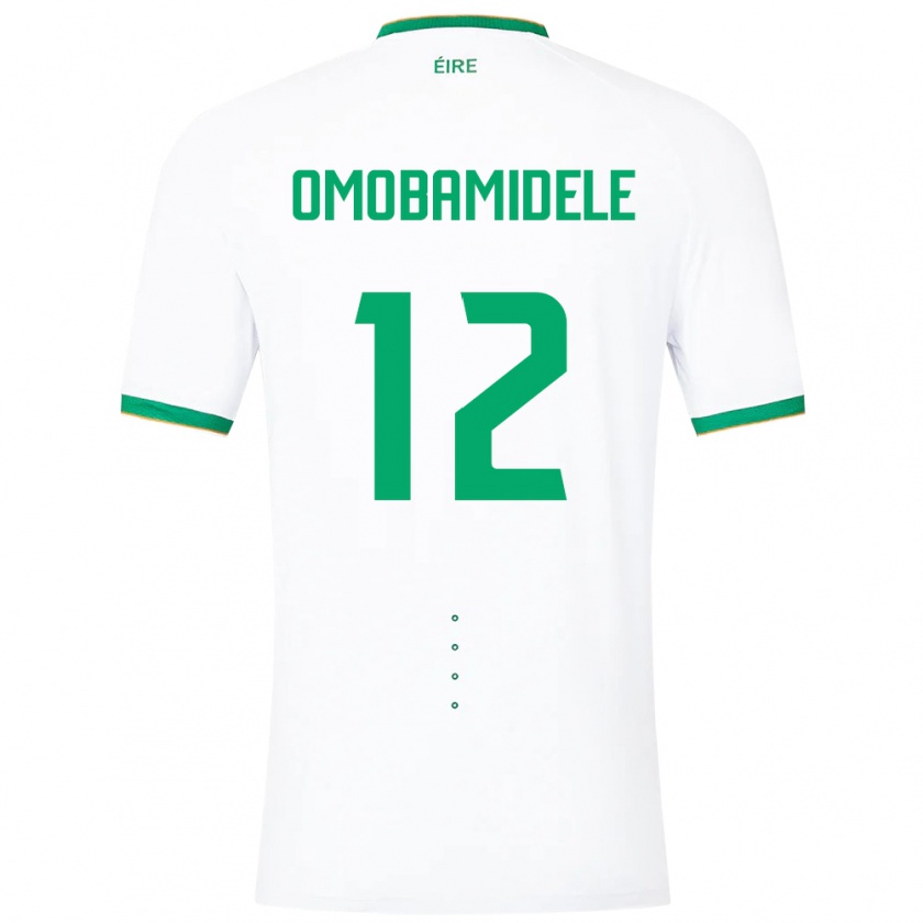 Kandiny Bambino Maglia Irlanda Andrew Omobamidele #12 Bianco Kit Gara Away 24-26 Maglietta